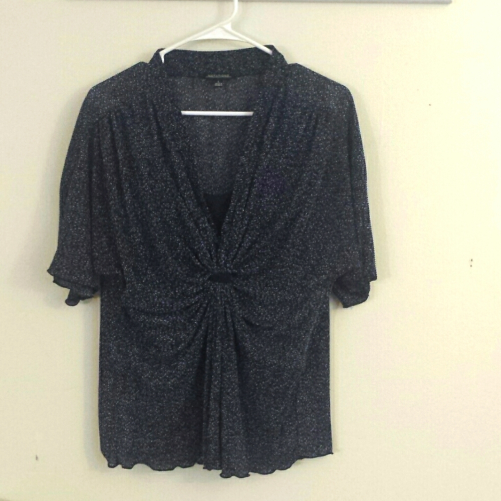 Notations short sleeve blouse